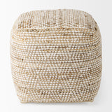 Ekani Cream/Beige Cotton Pouf - Ornate Home