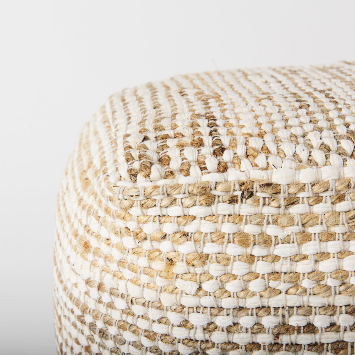 Ekani Cream/Beige Cotton Pouf - Ornate Home