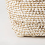 Ekani Cream/Beige Cotton Pouf - Ornate Home