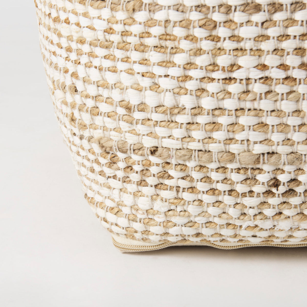 Ekani Cream/Beige Cotton Pouf - Ornate Home