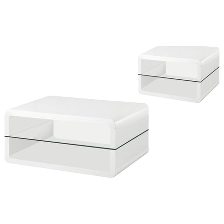 Elana White High Gloss 2-piece Coffee and End Table Set - Ornate Home