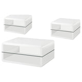 Elana White High Gloss 3-piece Coffee and End Table Set - Ornate Home