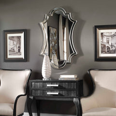 Elara Antiqued Silver Wall Mirror - Ornate Home