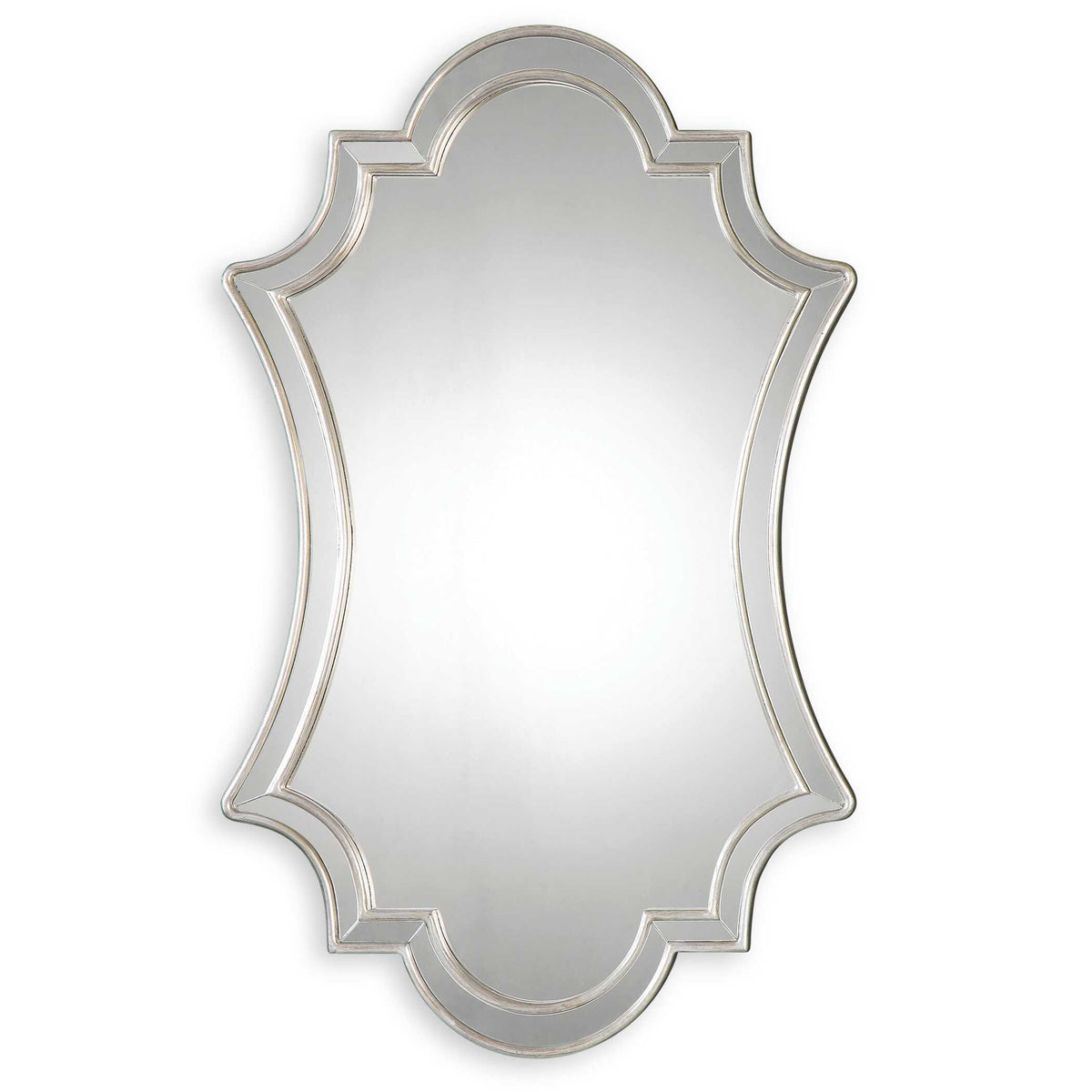 Elara Antiqued Silver Wall Mirror - Ornate Home