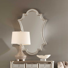 Elara Antiqued Silver Wall Mirror - Ornate Home