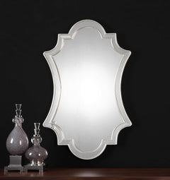 Elara Antiqued Silver Wall Mirror - Ornate Home