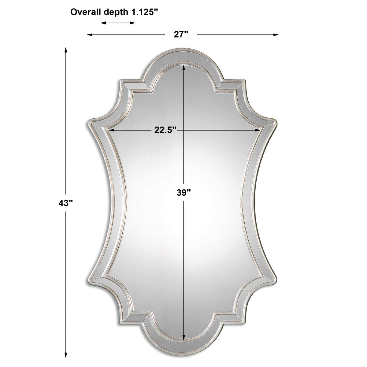 Elara Antiqued Silver Wall Mirror - Ornate Home