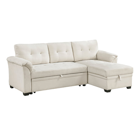 Elara Beige 2-Piece Reversible Sectional with Reversible Chaise - Ornate Home