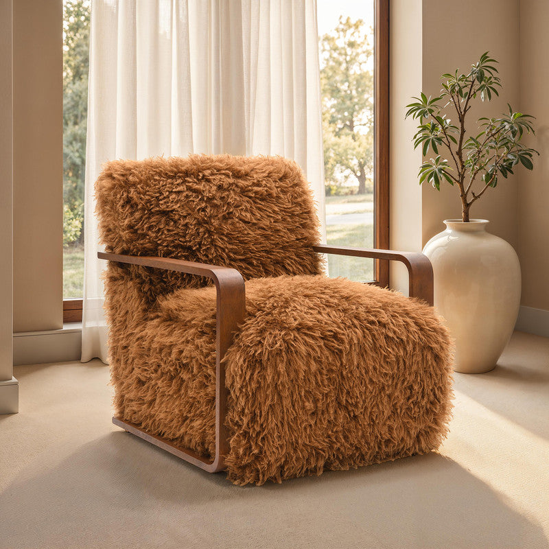 Elardo Camel Brown Accent Chair - Ornate Home