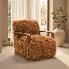 Elardo Camel Brown Accent Chair - Ornate Home