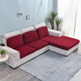 Elastic L-Shaped Sofa Slipcover for Living Room, Velvet Plush Couch Covers for Chaise Longue Seats - Ornate Home