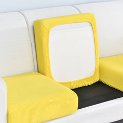 Elastic L-Shaped Sofa Slipcover for Living Room, Velvet Plush Couch Covers for Chaise Longue Seats - Ornate Home
