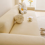 Elastic Stretch Sofa Cover Slipcover, Concentric Circle Jacquard Plush Couch Cover - Ornate Home