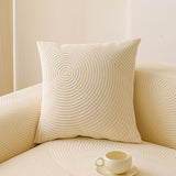 Elastic Stretch Sofa Cover Slipcover, Concentric Circle Jacquard Plush Couch Cover - Ornate Home