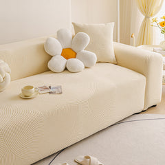 Elastic Stretch Sofa Cover Slipcover, Concentric Circle Jacquard Plush Couch Cover - Ornate Home