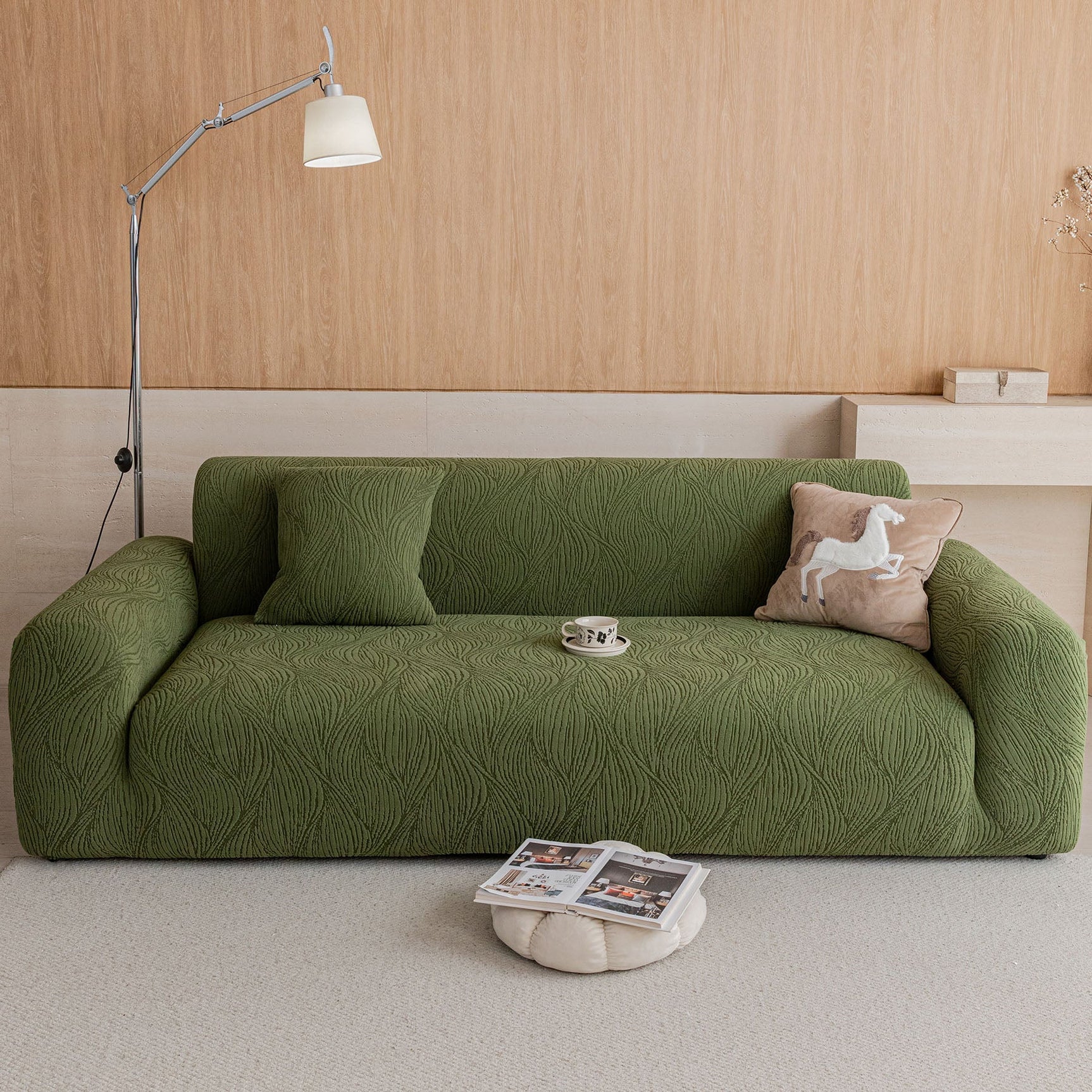 Elastic Stretch Sofa Cover Slipcover,  Thick Plush Wavy Flowing Texture Couch Cover - Ornate Home