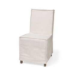 Elbert Cream/Brown 19.2"W Solid Back Dining Side Chair (Set of 2) - Ornate Home