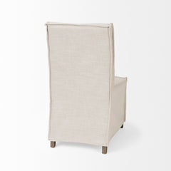 Elbert Cream/Brown 19.2"W Solid Back Dining Side Chair (Set of 2) - Ornate Home