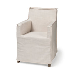 Elbert Cream/Brown 23.5"W Solid Back Dining Side Chair - Ornate Home