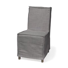 Elbert Gray/Brown Solid Back Dining Side Chair (Set of 2) - Ornate Home