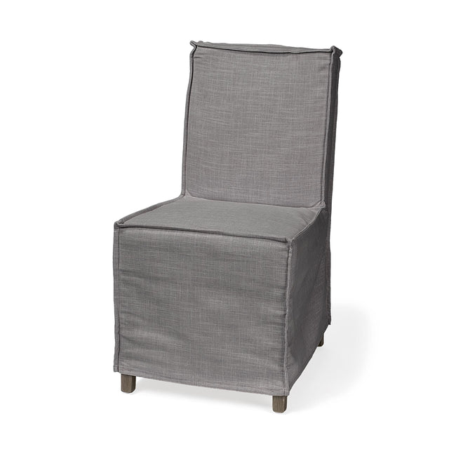 Elbert Gray/Brown Solid Back Dining Side Chair (Set of 2) - Ornate Home