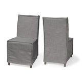 Elbert Gray/Brown Solid Back Dining Side Chair (Set of 2) - Ornate Home