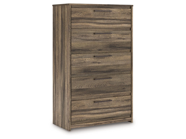 Elbrim Brown Five Drawer Chest - Ornate Home