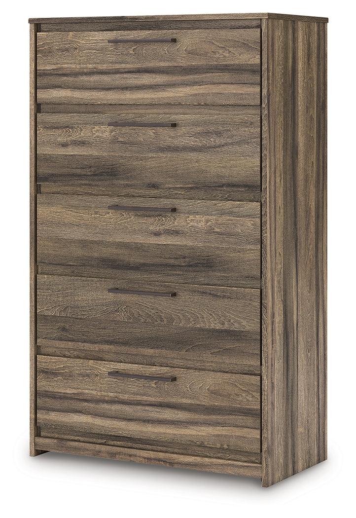 Elbrim Brown Five Drawer Chest - Ornate Home