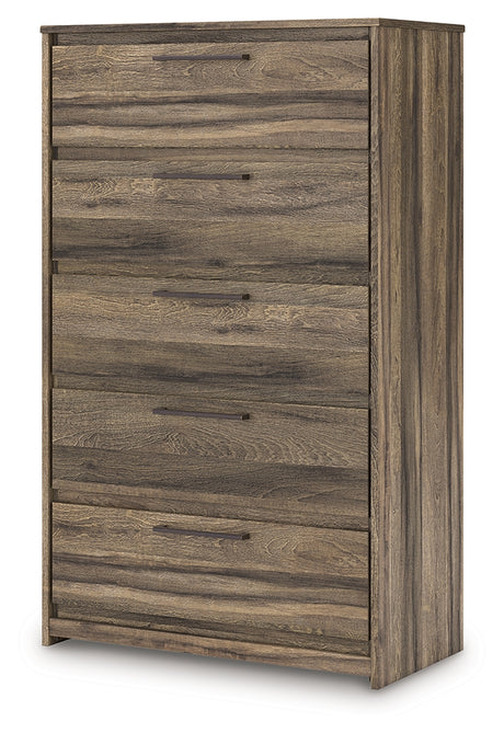 Elbrim Brown Five Drawer Chest - Ornate Home