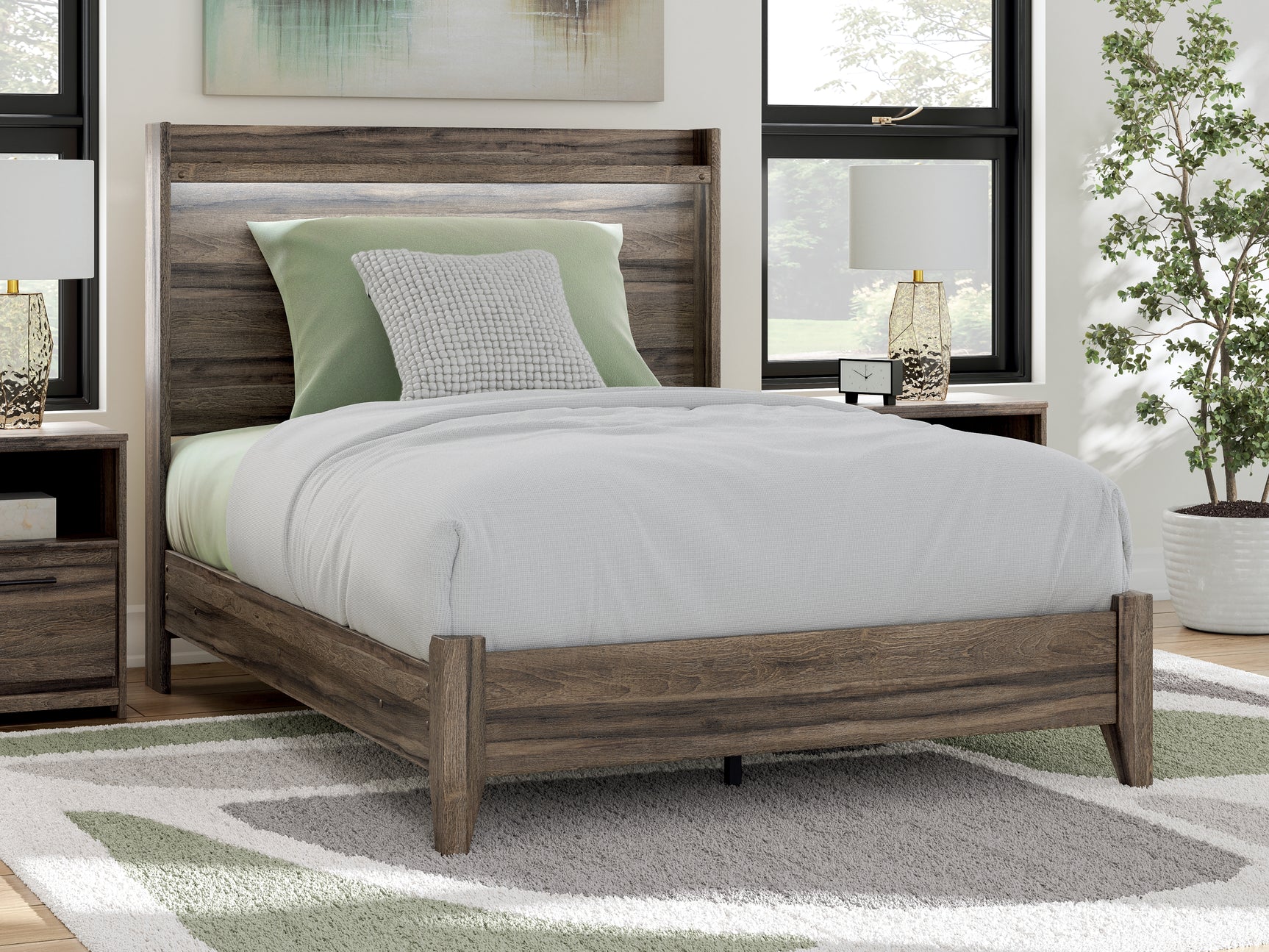 Elbrim Brown Full Panel Bed, Dresser and Mirror - Ornate Home