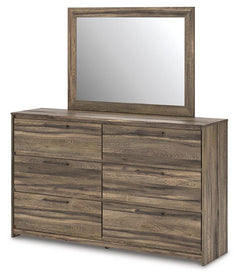 Elbrim Brown Full Panel Storage Bed, Dresser, Mirror and 2 Nightstands - Ornate Home