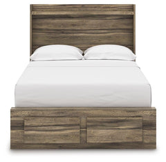 Elbrim Brown Full Panel Storage Bed, Dresser, Mirror and 2 Nightstands - Ornate Home