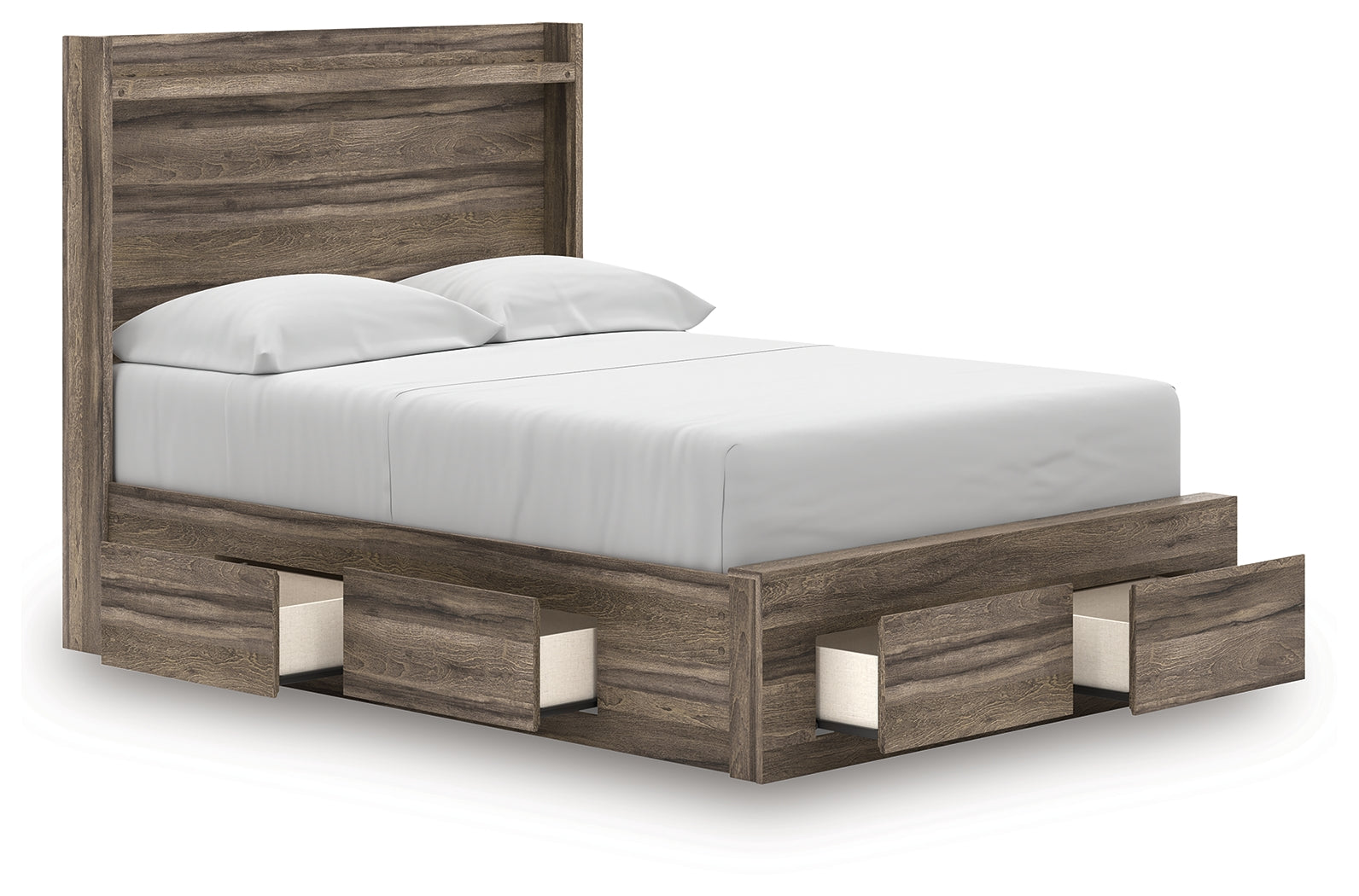 Elbrim Brown Full Panel Storage Bed, Dresser and Mirror (Online Special Price) - Ornate Home