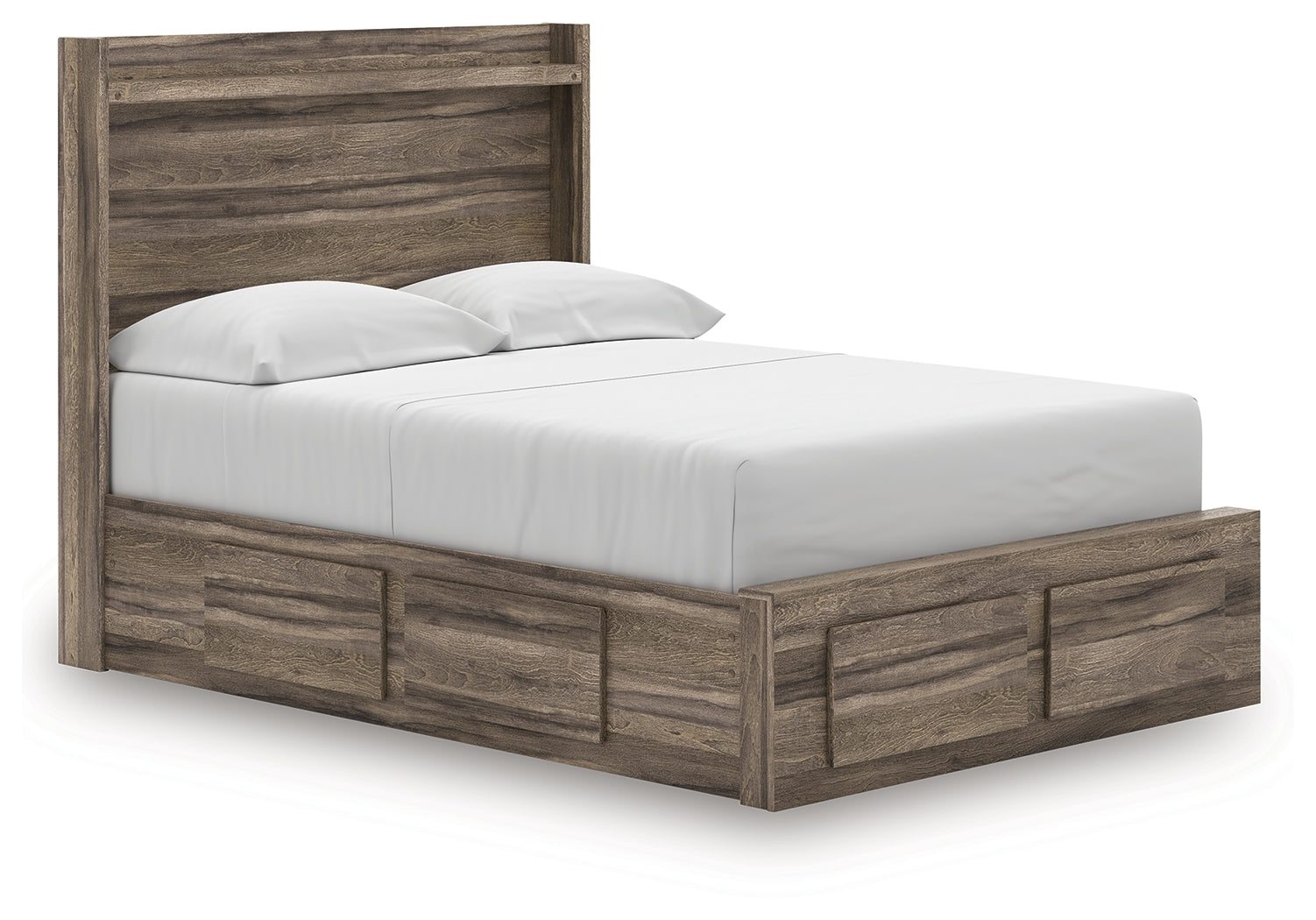 Elbrim Brown Full Panel Storage Bed, Dresser and Mirror - Ornate Home