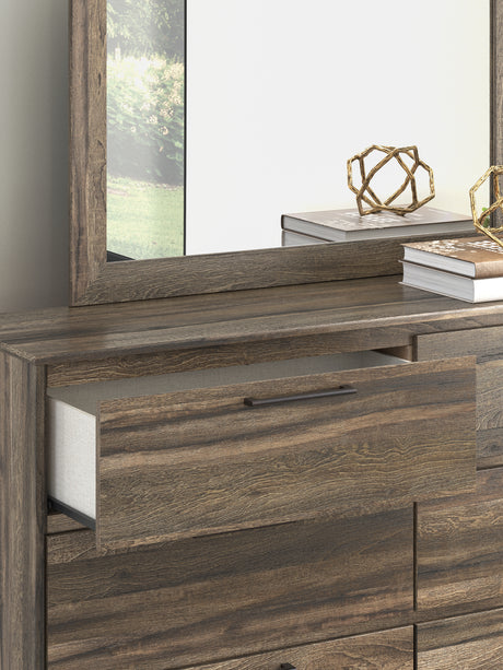 Elbrim Brown Full Panel Storage Bed, Dresser and Mirror - Ornate Home