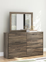 Elbrim Brown King Panel Bedroom Set with Dresser, Mirror and Nightstand (Online Special Price) - Ornate Home