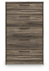 Elbrim Brown King Panel Storage Bed, Chest and Nightstand - Ornate Home