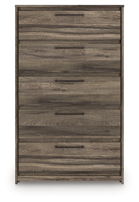 Elbrim Brown King Panel Storage Bed, Chest and Nightstand - Ornate Home