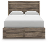 Elbrim Brown Queen Panel 4 Storage Bed, Dresser and Mirror - Ornate Home