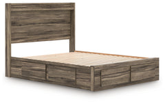 Elbrim Brown Queen Panel 4 Storage Bed, Dresser and Mirror - Ornate Home