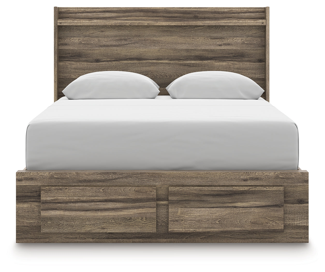 Elbrim Brown Queen Panel 6 Storage Bed, Dresser and Mirror - Ornate Home