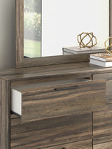 Elbrim Brown Queen Panel Bed, Dresser and Mirror (Online Special Price) - Ornate Home