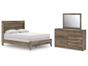 Elbrim Brown Queen Panel Bed, Dresser and Mirror - Ornate Home