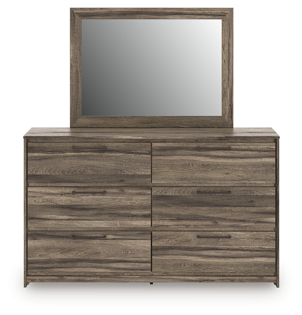Elbrim Brown Queen Panel Bed, Dresser and Mirror - Ornate Home