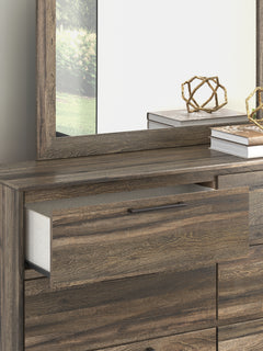 Elbrim Brown Queen Panel Bed, Dresser and Mirror - Ornate Home