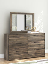 Elbrim Brown Queen Panel Bed, Dresser and Mirror - Ornate Home