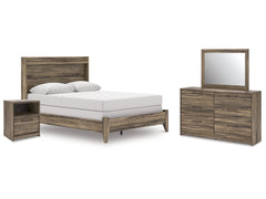 Elbrim Brown Queen Panel Bedroom Set with Dresser, Mirror and Nightstand - Ornate Home
