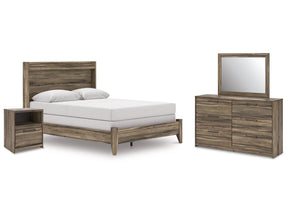 Elbrim Brown Queen Panel Bedroom Set with Dresser, Mirror and Nightstand - Ornate Home