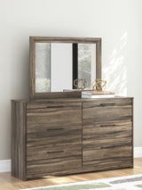 Elbrim Brown Queen Panel Bedroom Set with Dresser, Mirror and Nightstand - Ornate Home