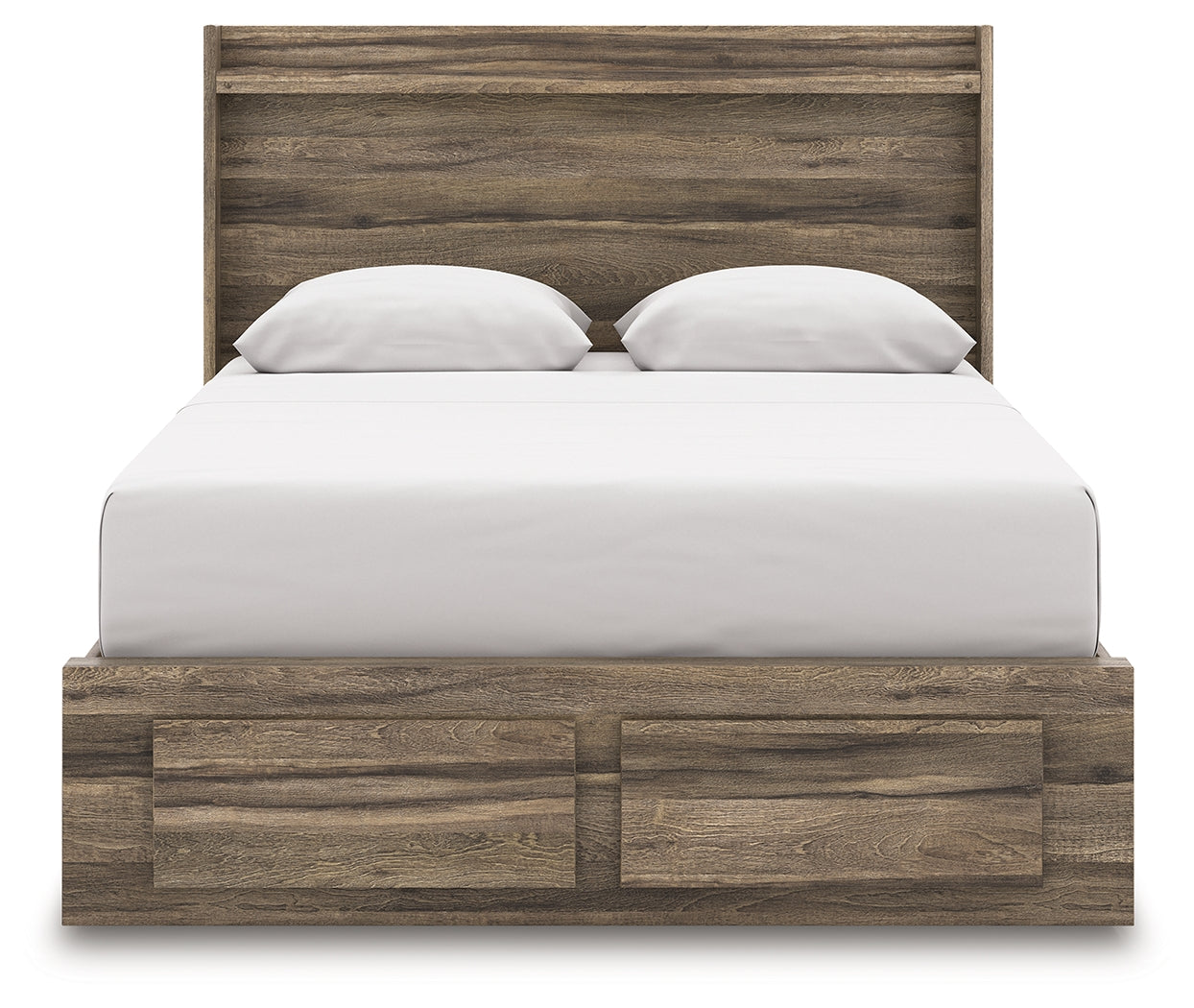 Elbrim Brown Queen Panel Storage Bed, Dresser and Mirror (Online Special Price) - Ornate Home